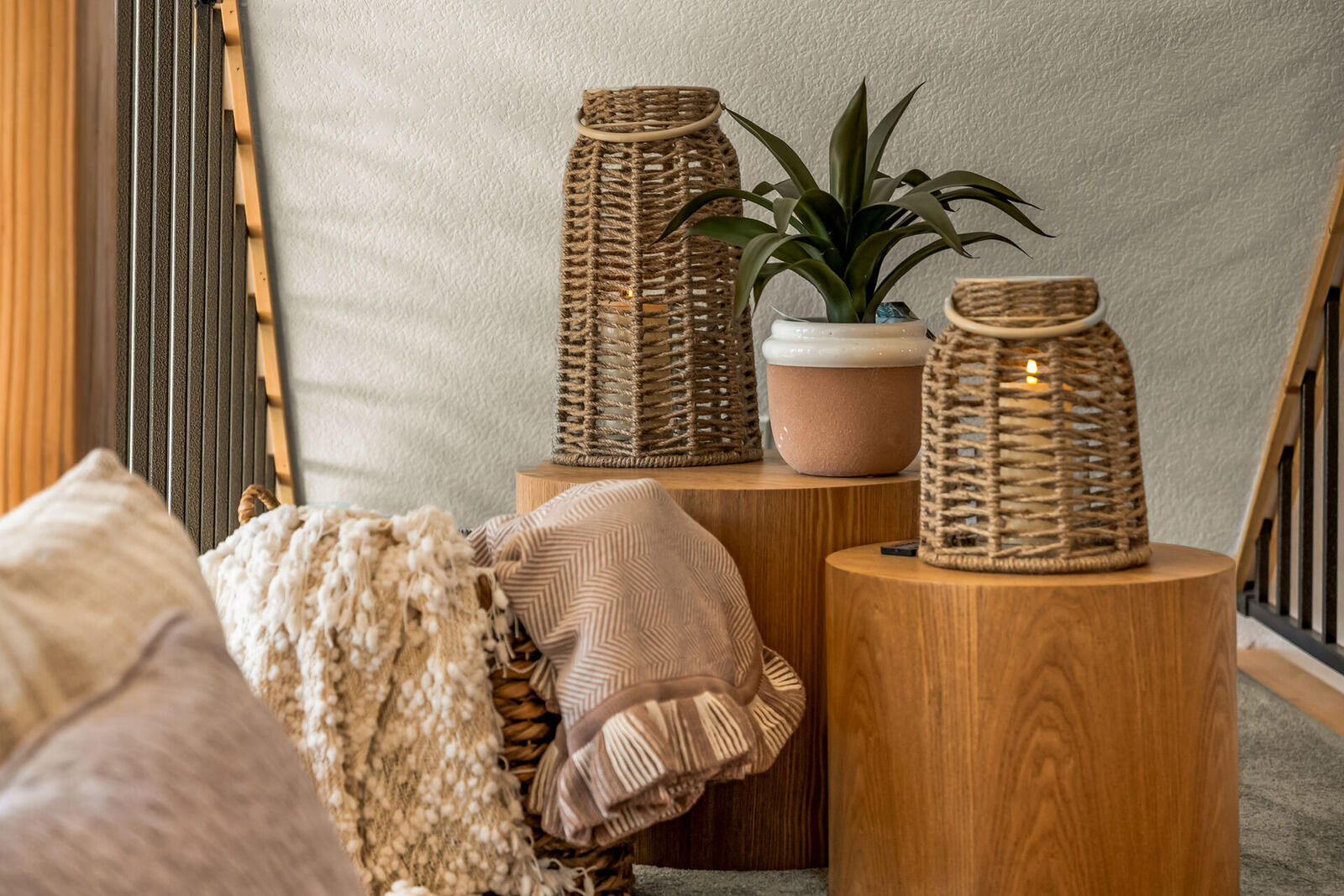 Loft wicker lanterns